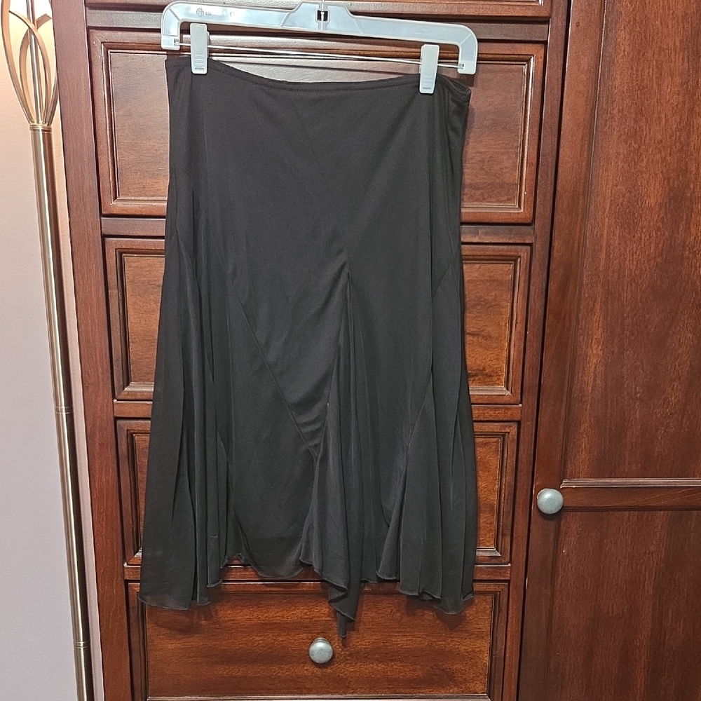Black Women's Sheer Layered A-line Skirt Juniors M